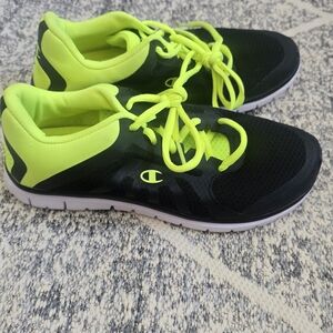 Champion Black and Bright Neon Green Athletic Shoes